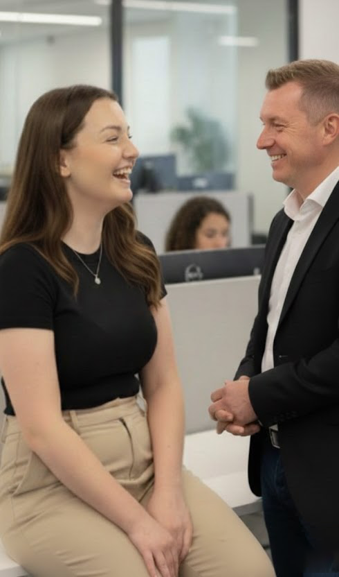 Three members of Infotel UK Consulting staff